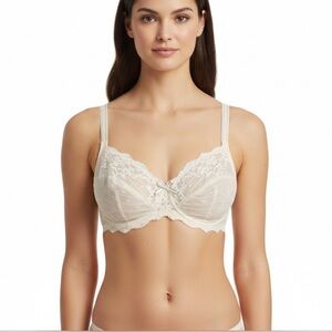 Chantelle Origins Lace Wireless Bra 34C - Delicate Bow, Full Support